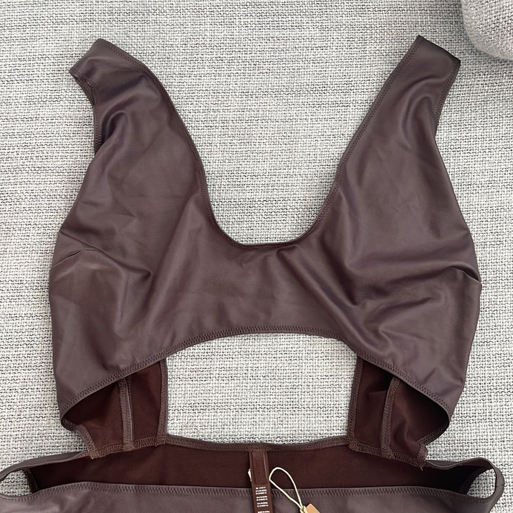 Skims Cut Out Monokini Cocoa Wet‎ Jersey Size 4X - Picture 4 of 10